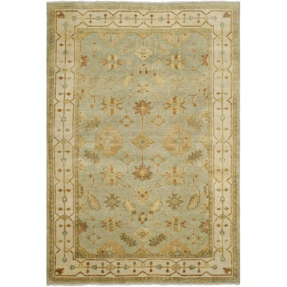 Safavieh Couture Hand-knotted Oushak Rikey Traditional Oriental Wool Rug with Fringe 4' x 6' 4' x 6' Indoor Living Room, Bedroom