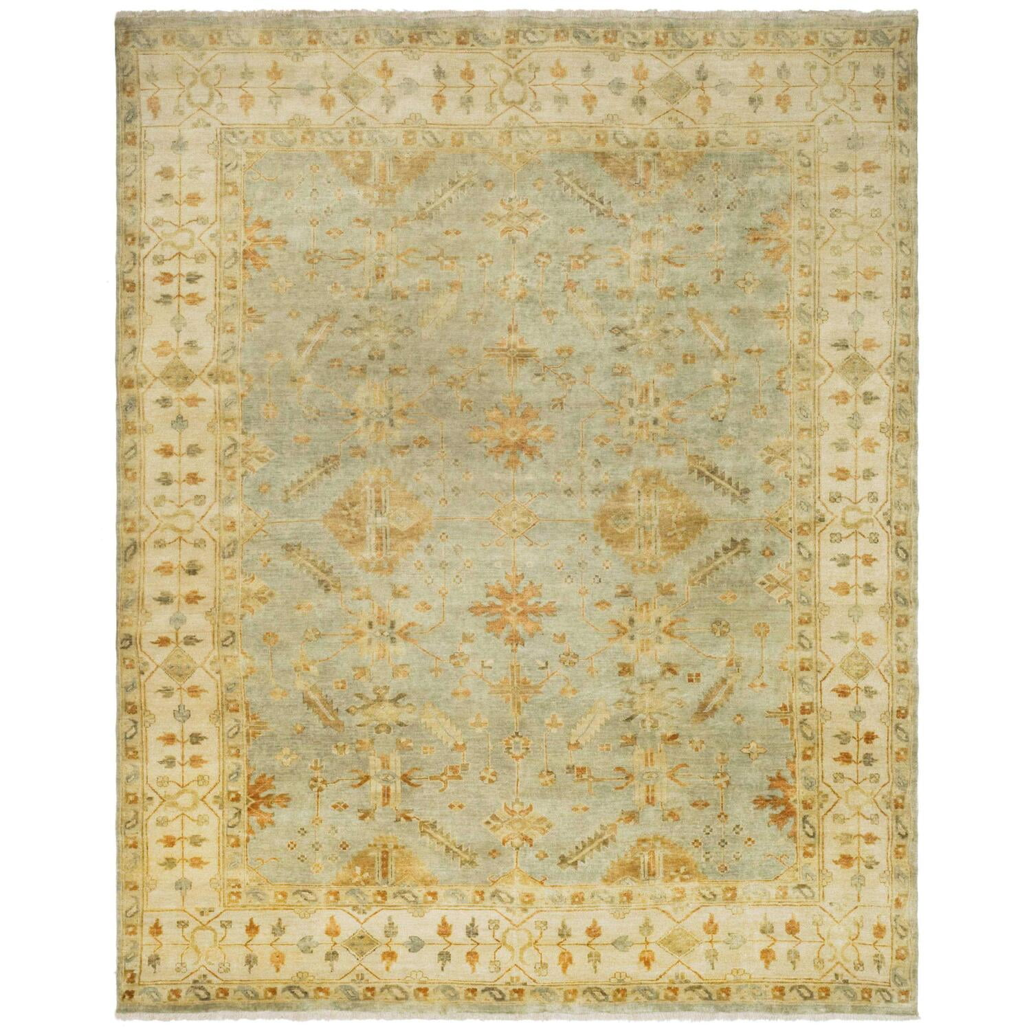 Ivory Elegance 8' x 10' Hand-Knotted Wool Area Rug