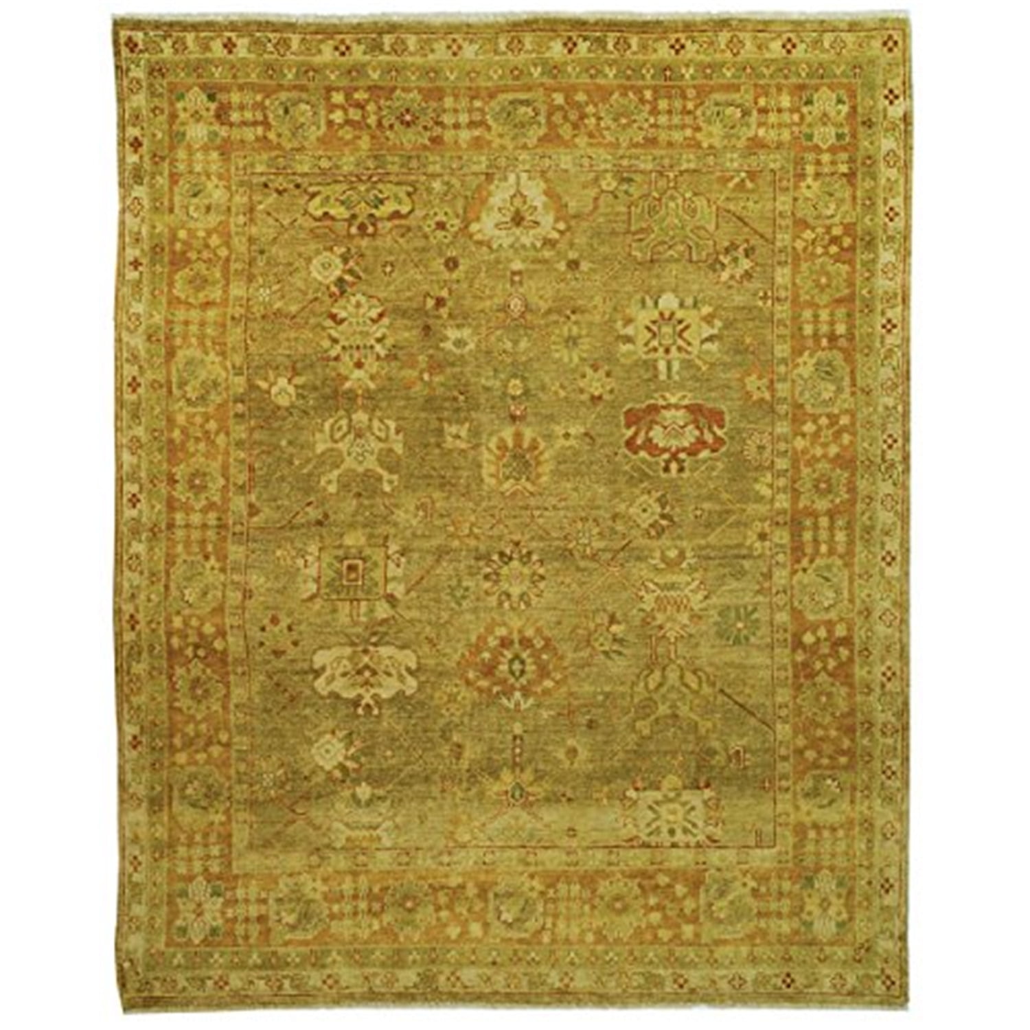 Handmade Gray Wool 10' x 14' Rectangular Oriental Rug
