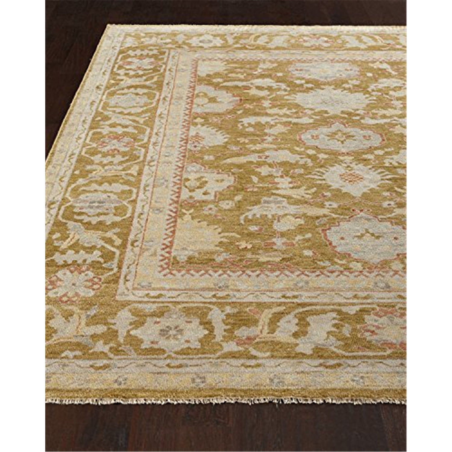 Sultanabad Green Hand-Knotted Wool 10' x 14' Area Rug