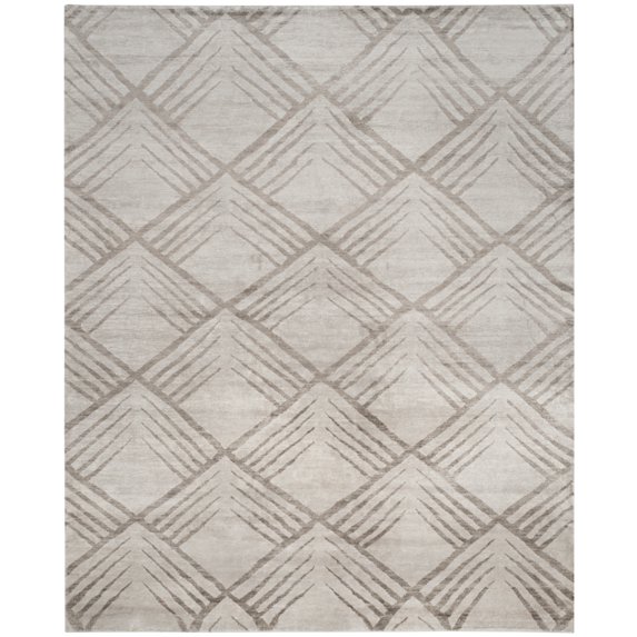 Safavieh Couture Hand-knotted Tibetan Alka Modern Wool Rug Silver 8' x 10' 8' x 10'