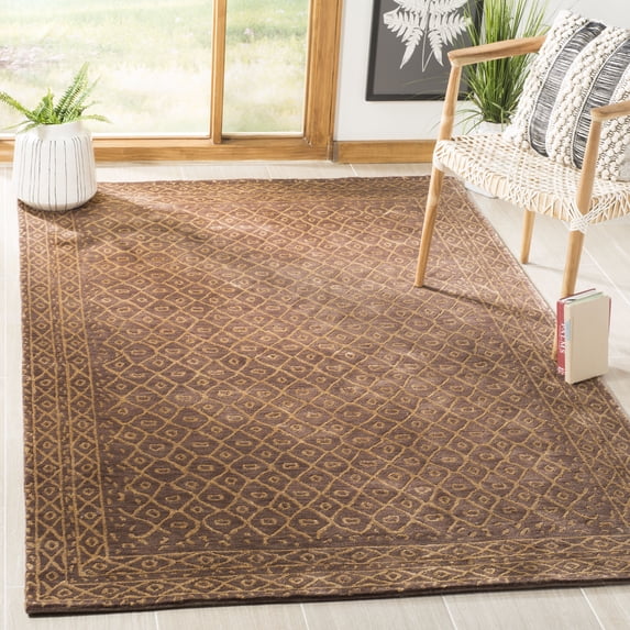 Safavieh Tibetan Crawford Geometric Wool Area Rug, Lavander, 5' x 7'6"