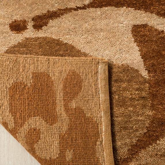 Safavieh Couture Hand-knotted Tibetan Reinharda Modern Wool Rug Brown 9' x 12' 9' x 12' Indoor Living Room, Bedroom, Dining Room