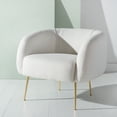 thumbnail image 1 of Safavieh Couture High Line Collection Alena Navy Wool Blend Accent Chair - 33" W x 29.92" L x 28.7" H Cream/Gold, 1 of 6