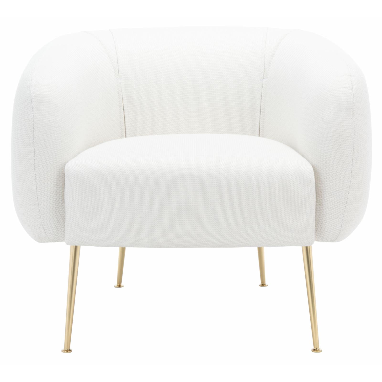Alena Cream Gold Luxe Mid-Century Accent Chair