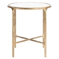 thumbnail image 1 of Safavieh  Couture Jessa Forged Metal Round End Table - 18" W x 18" L x 20" H White/Brass Marble Marble, 1 of 5
