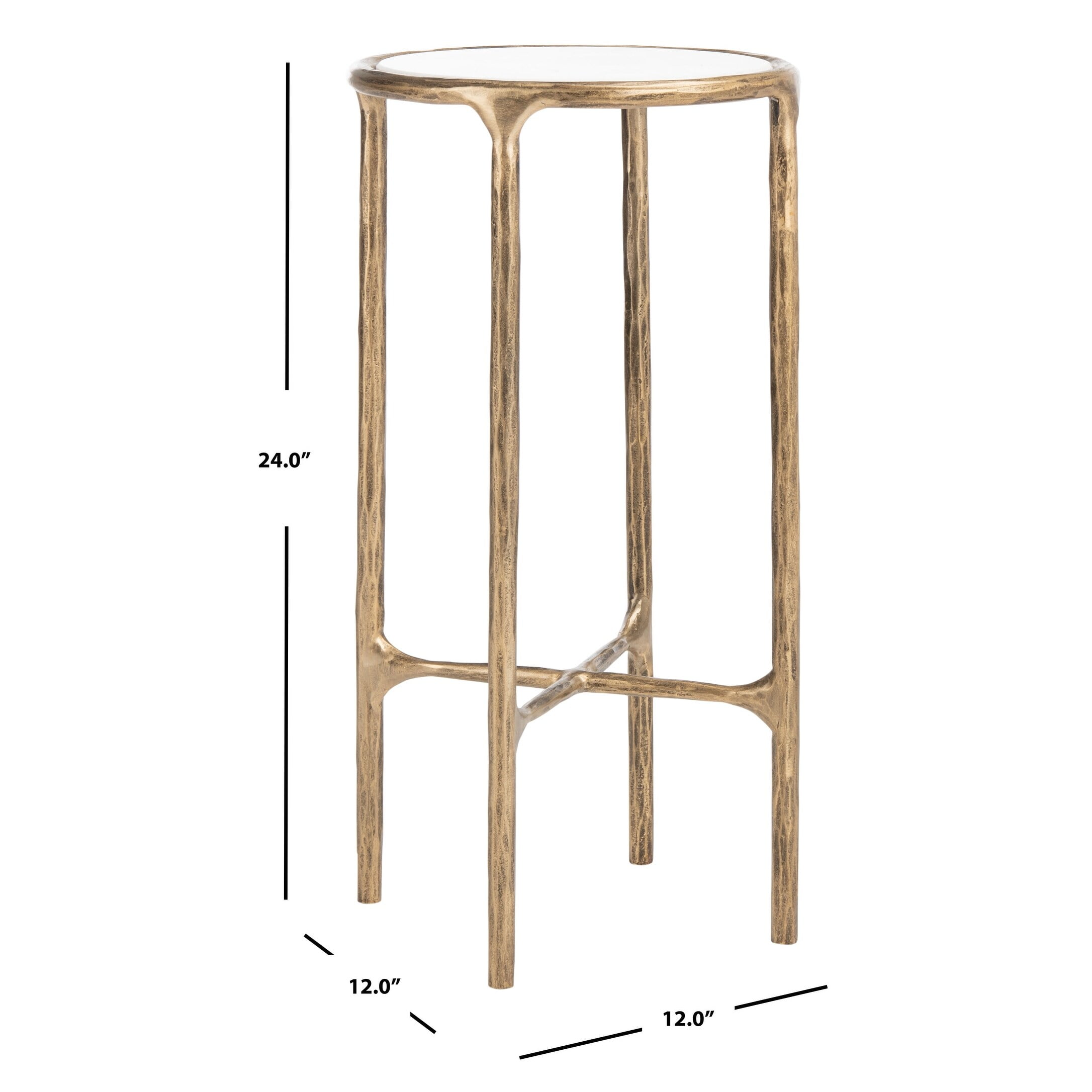 Safavieh Couture Jessa Forged Metal Tall Round End Table - 12" W x 12 ...