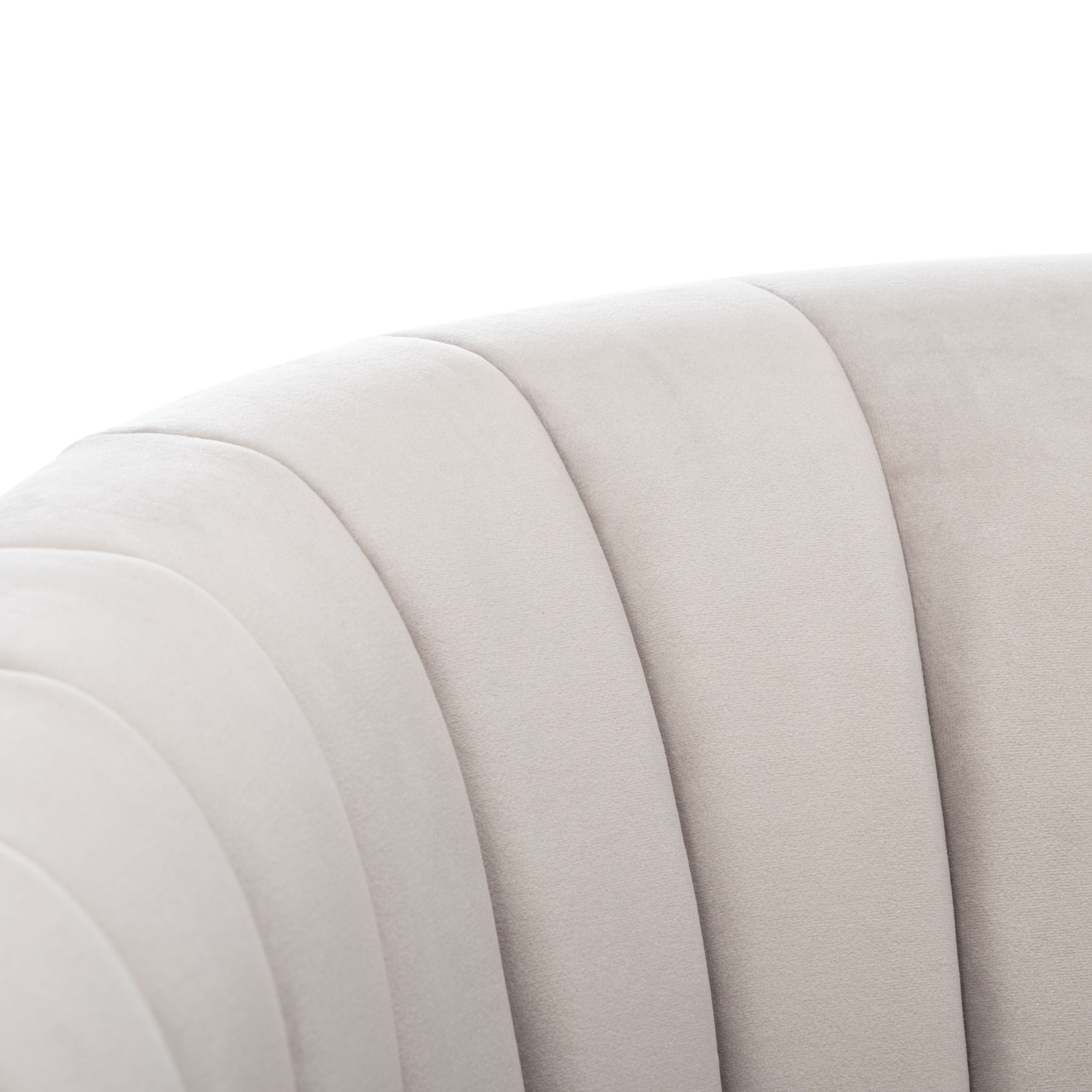 Elegant Beige Velvet Barrel Swivel Chair with Golden Base