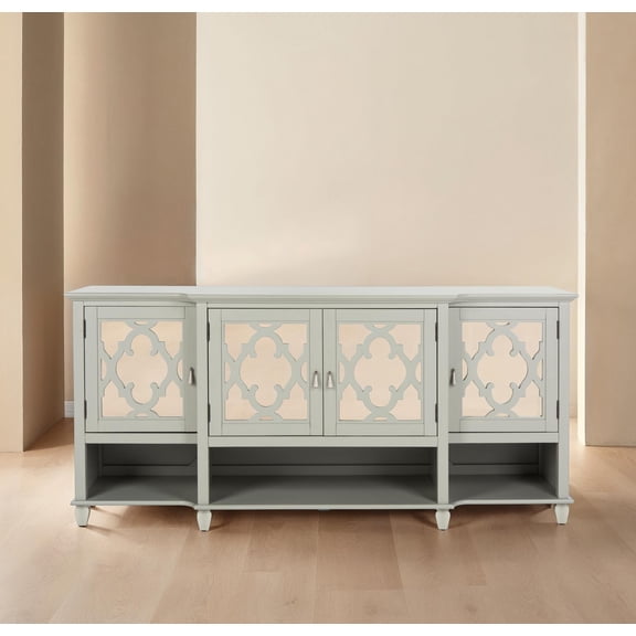 Safavieh Couture Lecarlo 72" Mirrored Wood Sideboard, Gray