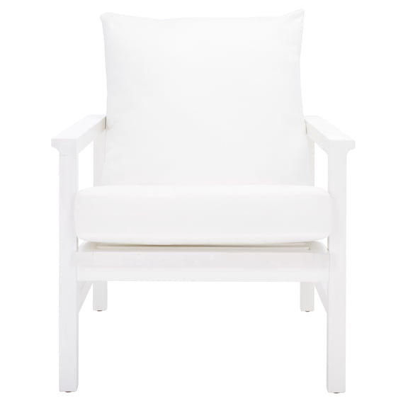 Safavieh Couture Maddison Cane Back Accent Chair - 28 in. W x 37 in. D x 33 in. H White/Natural