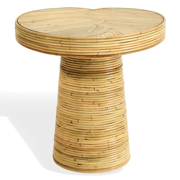 Safavieh Couture Nile Wood and Rattan Modern Heart End Table, Natural