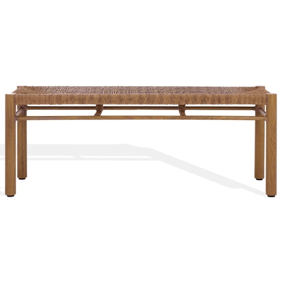 Safavieh Couture Romona Rattan Weaving Outdoor Bench, Natural