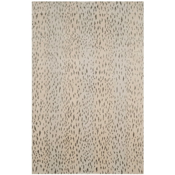 Safavieh Couture Tibetan Jadvyga Hand-knotted Wool Area Rug Silver 10' x 14' 10' x 14' Indoor Living Room, Bedroom, Dining Room