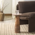 thumbnail image 1 of Safavieh Couture Valentia Scandinavian Marble and Manufactured Wood Round End Table, Brown, 1 of 8