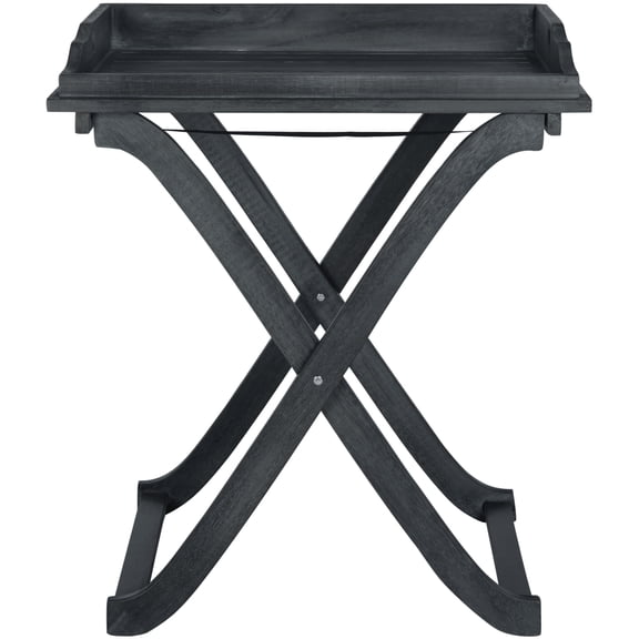Safavieh Covina Outdoor Tray Table w/ Removable Top - Dark Grey