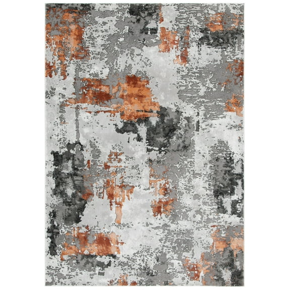 Safavieh Craft 820 Rugs, Grey / Orange, 6'-7" X 9', Medium Rectangle