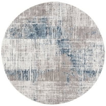 SAFAVIEH Craft Emmet Abstract Area Rug, Grey/Blue, 4' x 4' Round
