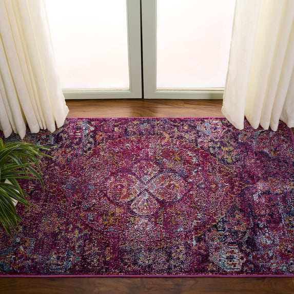 SAFAVIEH Crystal Charlene Oriental Area Rug, Fuchsia/Purple, 3' x 5'