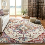 Safavieh Crystal Floral Area Rug Light Blue/Burgundy Polypropylene Stain Resistant, 8' x 10"