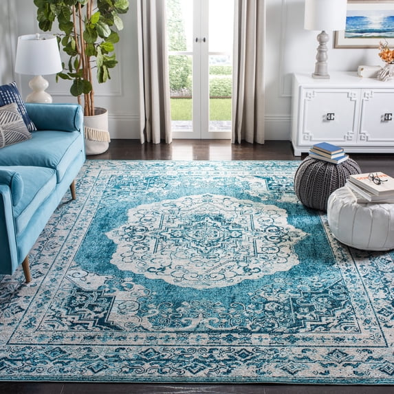 SAFAVIEH Crystal Beckett Oriental Area Rug, Beige/Dark Teal, 8' x 10'