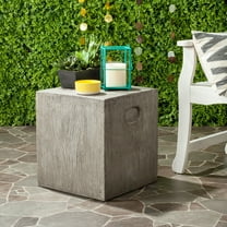 Safavieh Cube Outdoor Modern Concrete Accent Table - Dark Grey