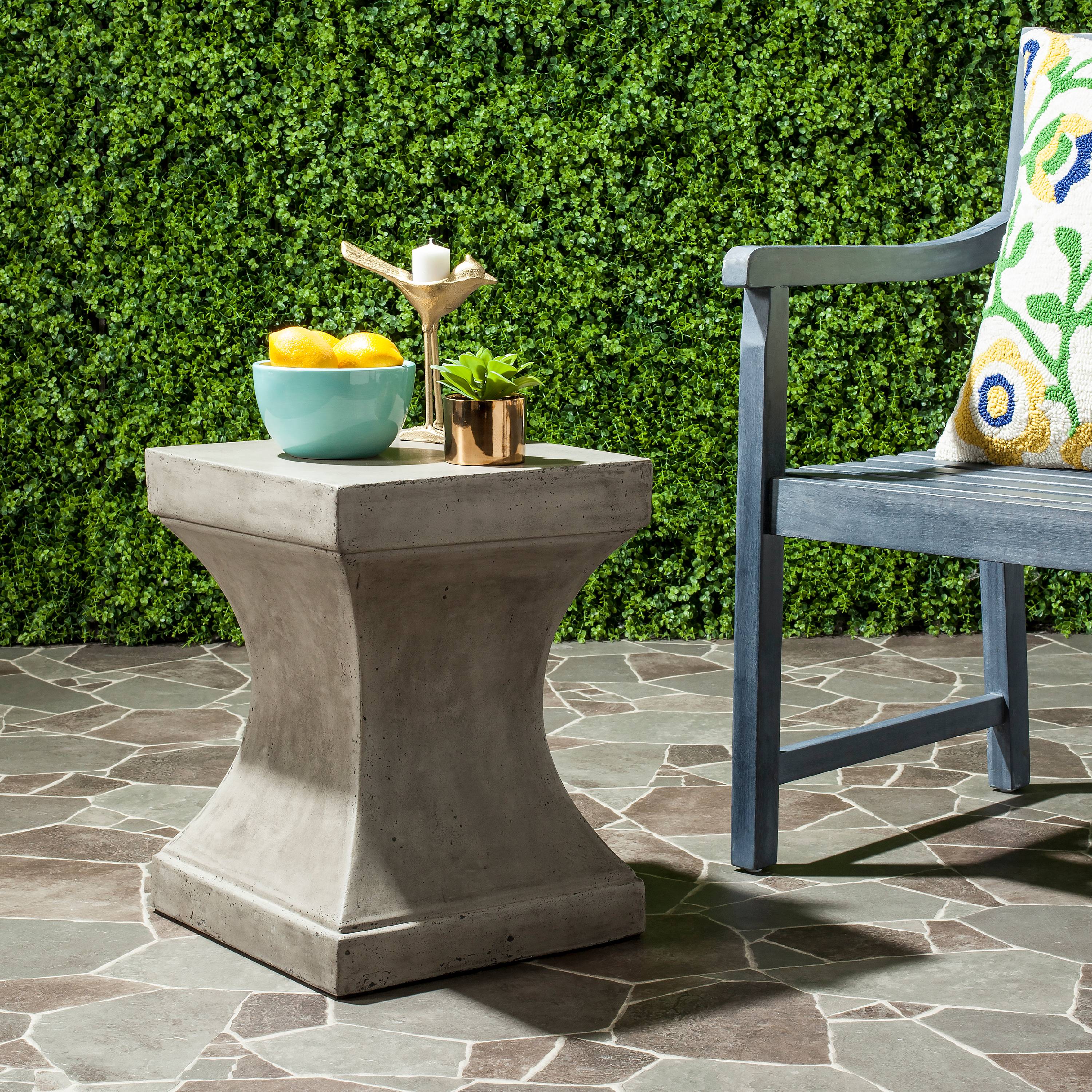Safavieh Curby Outdoor Modern Concrete Accent Table - Dark Grey - image 1 of 5