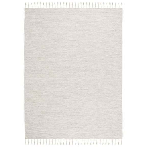 SAFAVIEH Dhurries Ksenija Solid Wool Area Rug, Beige, 8' x 10'