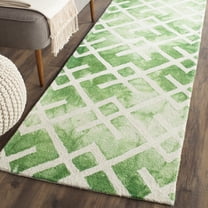 Safavieh Dip Dye Seanna Distressed Runner Rug, Green/Ivory, 2'3" x 8'