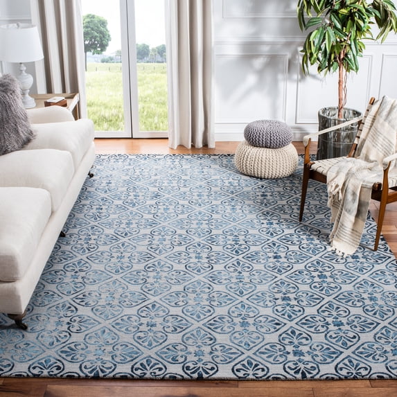 Safavieh Dip Dye Dedan Damask Wool Area Rug, Gray/Charcoal, 7' x 7' Square