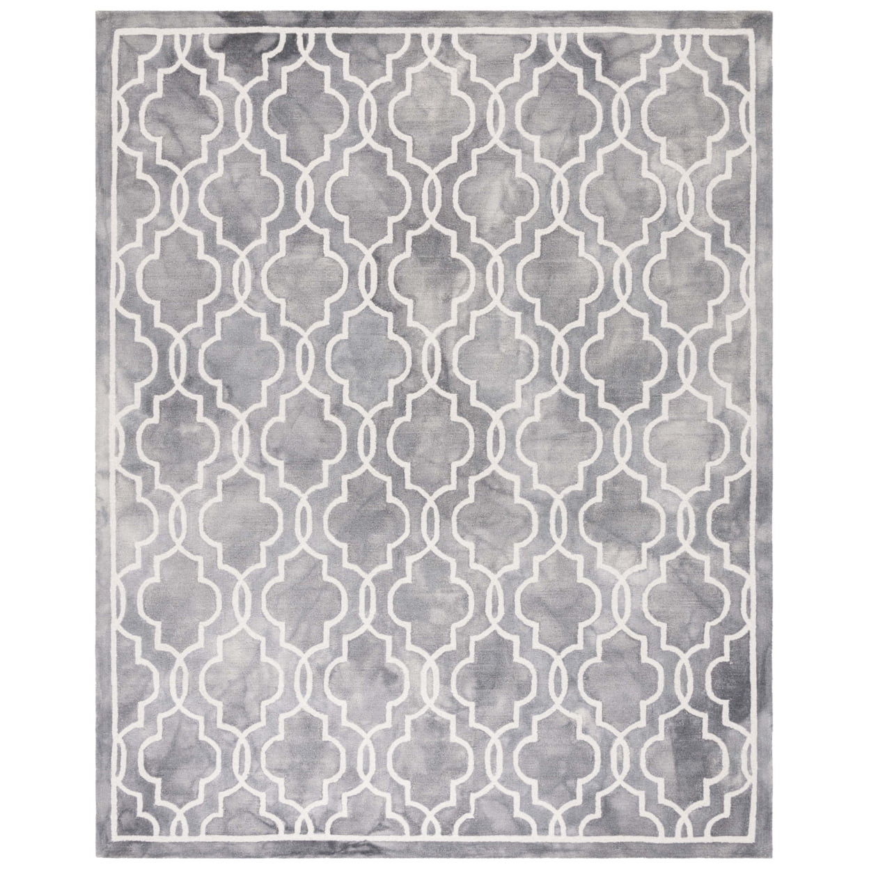SAFAVIEH Dip Dye Leighton Geometric Wool Area Rug, Grey/Ivory, 5' x 8'