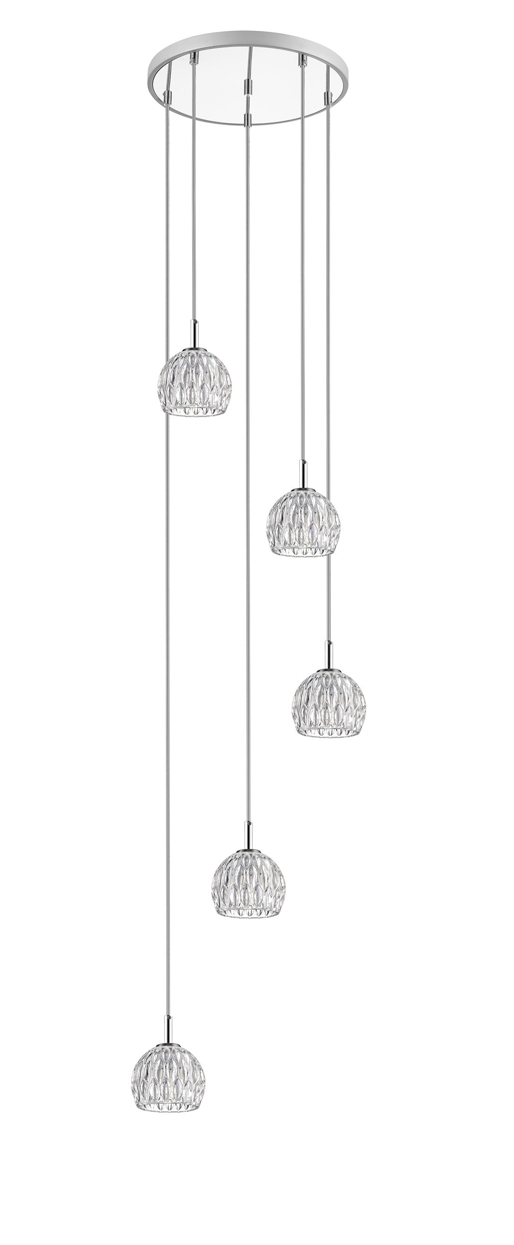 Stellar Dance 15" Chrome & Clear Glass LED Pendant Light