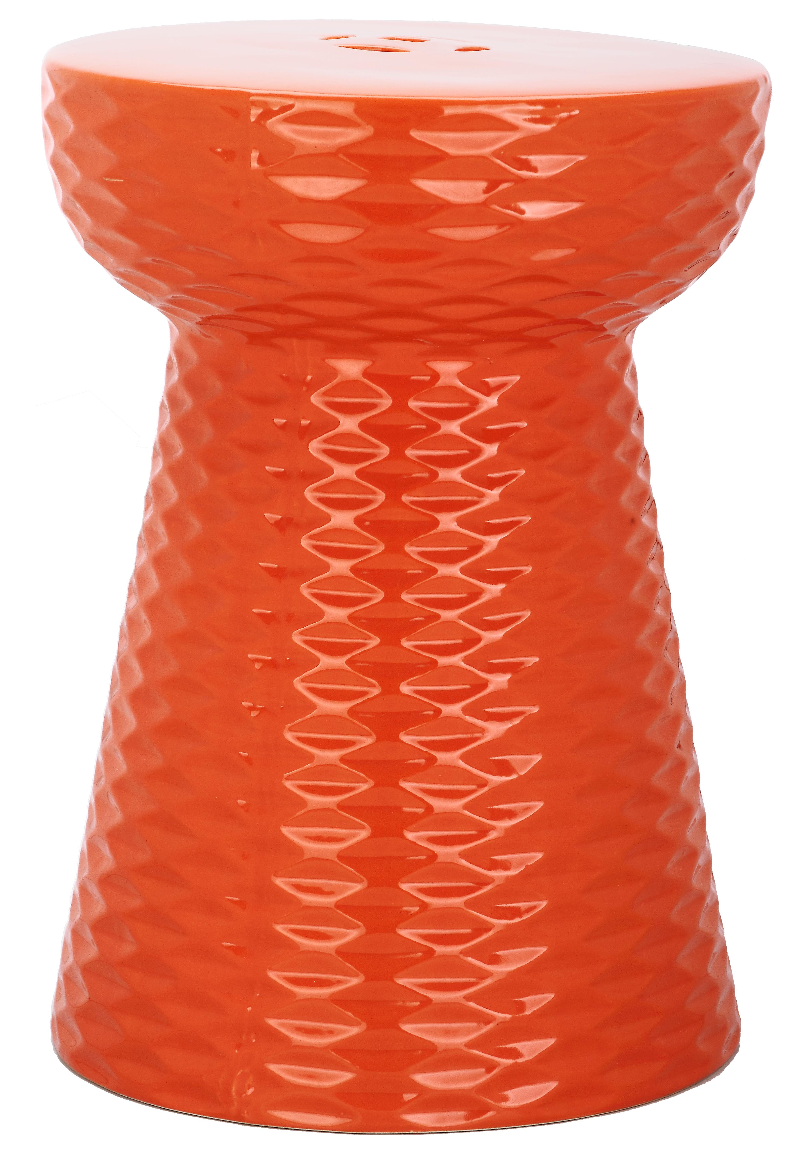 Safavieh Daphne Solid Indoor/Outdoor Garden Patio Stool, Orange ...