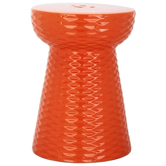 Safavieh Daphne Solid Indoor/Outdoor Garden Patio Stool, Orange