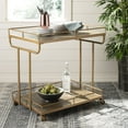 thumbnail image 1 of Safavieh Dawson 2 Tier Modern Glam Rectangle Bar Cart with Casters, 1 of 9