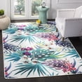 thumbnail image 1 of Safavieh Daytona Kaiden Floral Polyester Machine Washable Area Rug, Ivory/Green, 5'1" x 7'6", 1 of 8