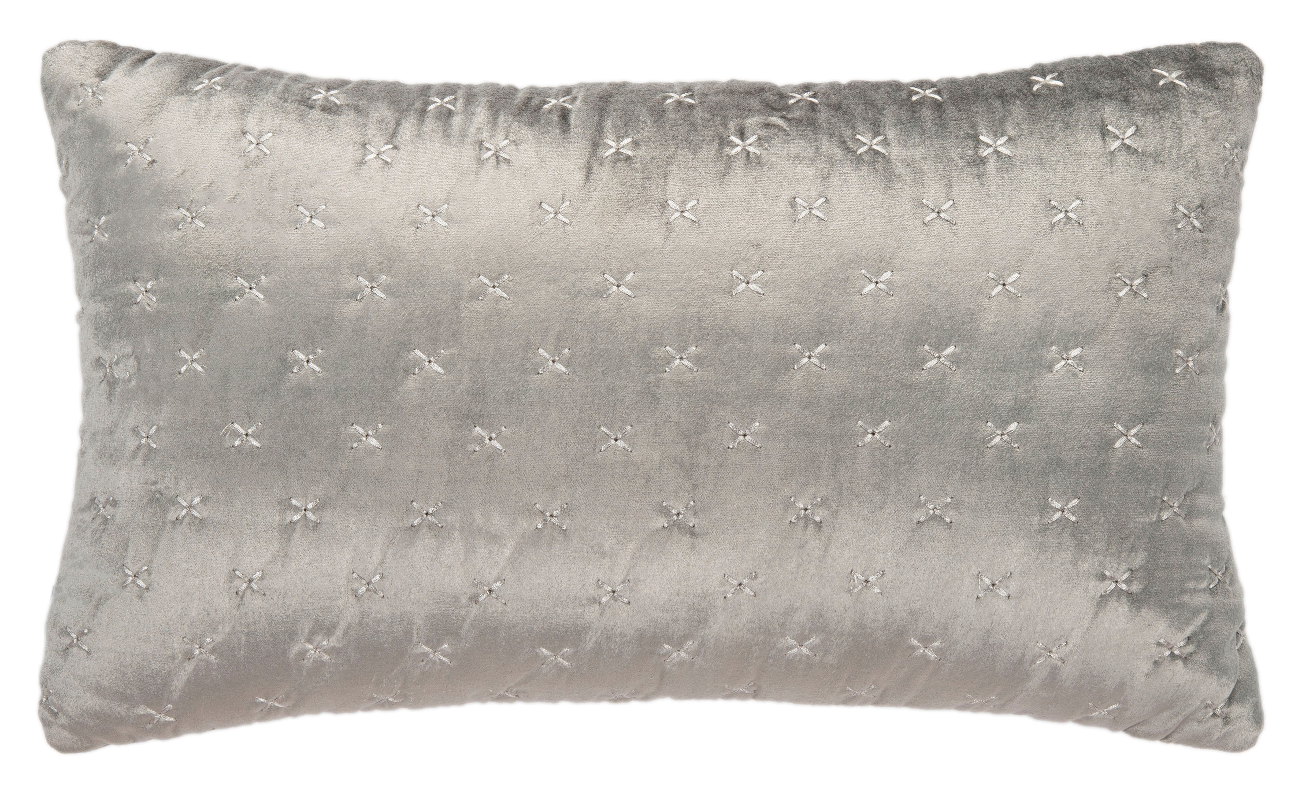 Deana Rectangular Dark Grey Embroidered Decorative Pillow