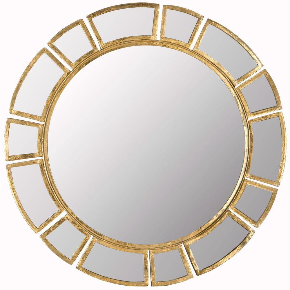 Elegant Gold Sunburst Round Wall Mirror, 30"