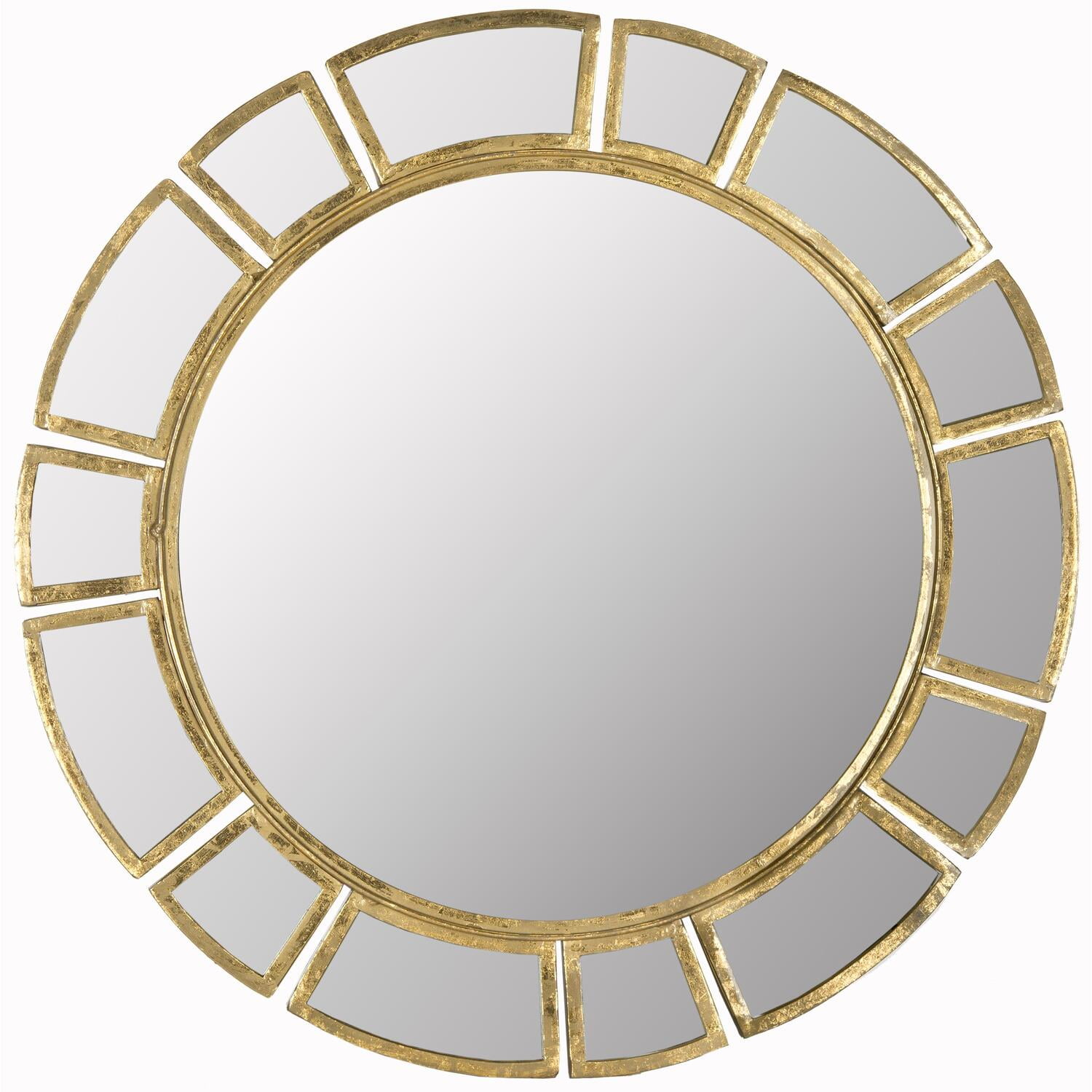 Elegant Gold Sunburst Round Wall Mirror, 30"
