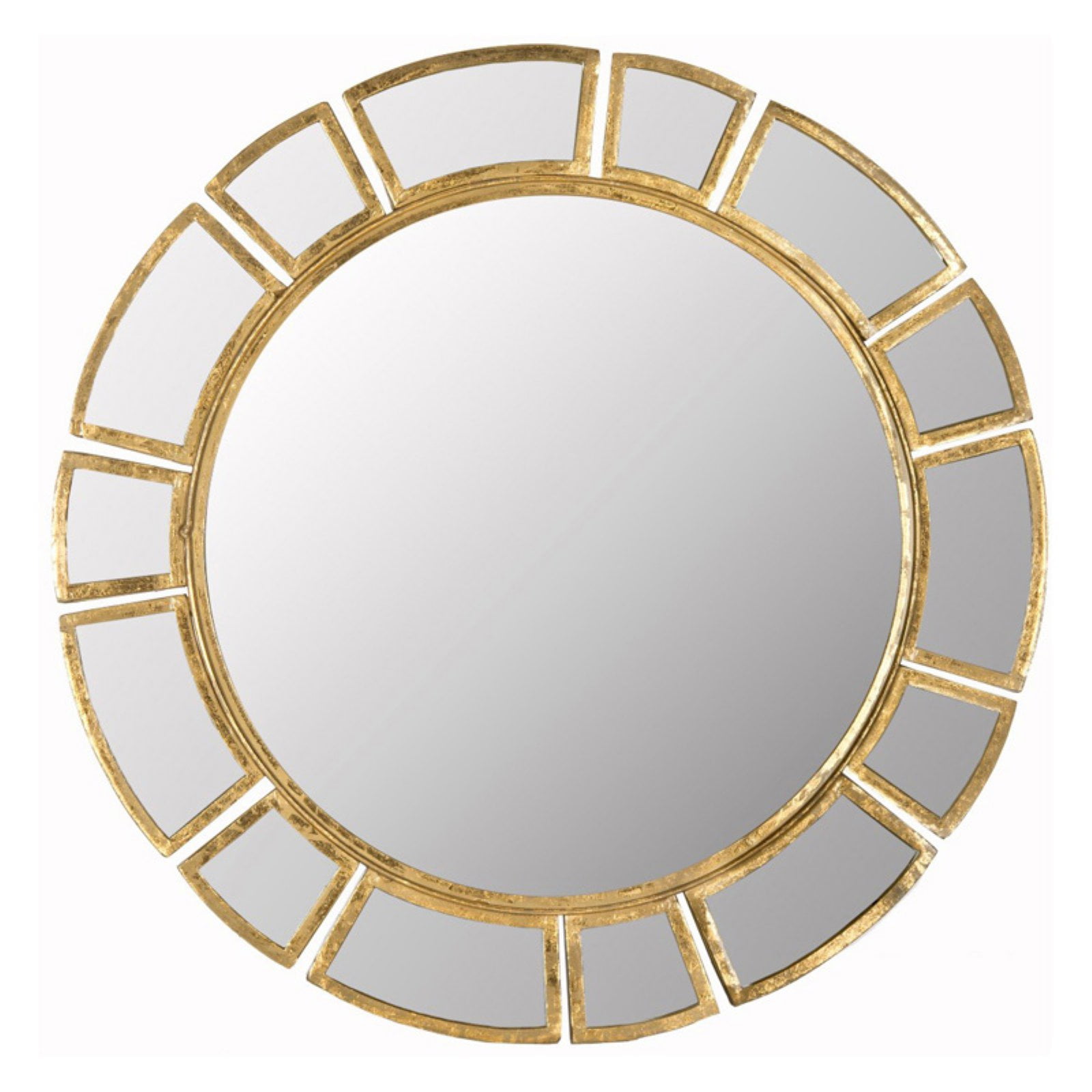 Elegant Gold Sunburst Round Wall Mirror, 30"