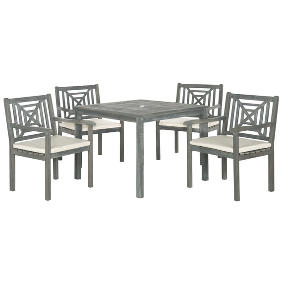 Safavieh Del Mar Outdoor Contemporary 5 Piece Dining Set with Cushion