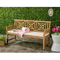 Safavieh Del Mar Outdoor Modern 3 Seat Garden Bench with Cushion