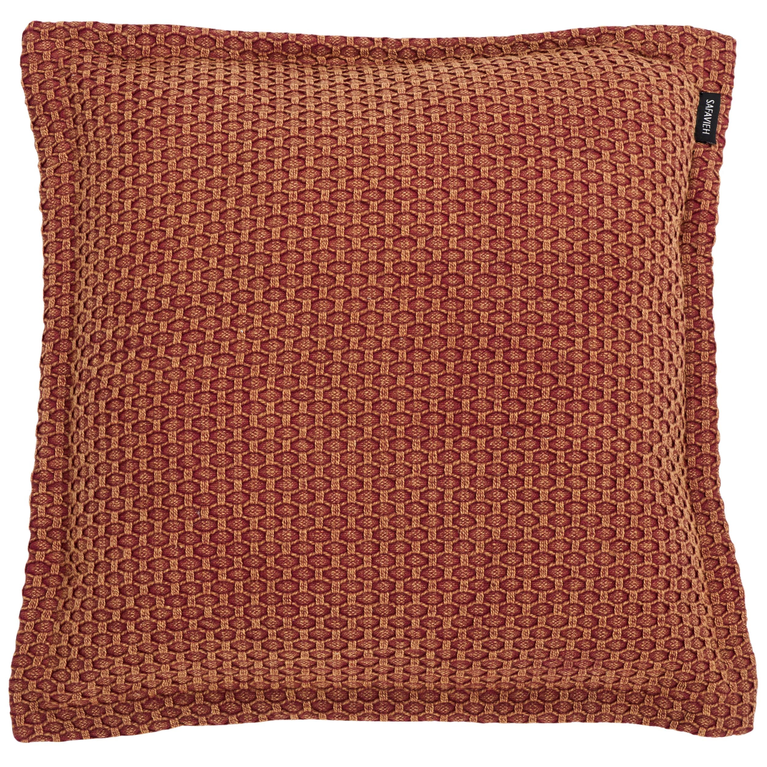 Rust Textured Cotton Square Pillow, 18"