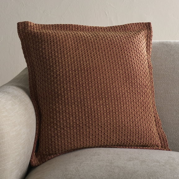Safavieh Demi 18" x 18" Modern Cotton Decorative Pillows, Rust