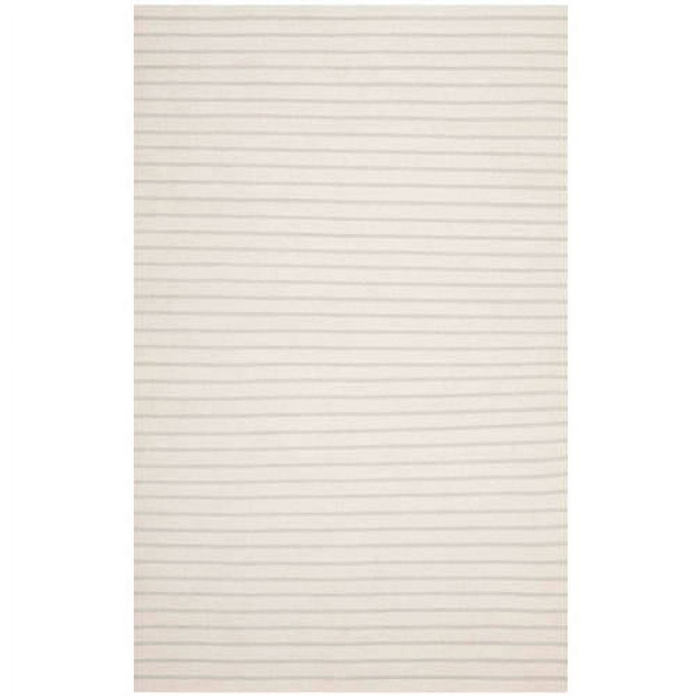 White 3' x 5' Handmade Flatweave Wool Area Rug