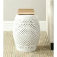 thumbnail image 1 of Safavieh Diamond Drum Indoor/Outdoor Garden Patio Stool, White, 1 of 4
