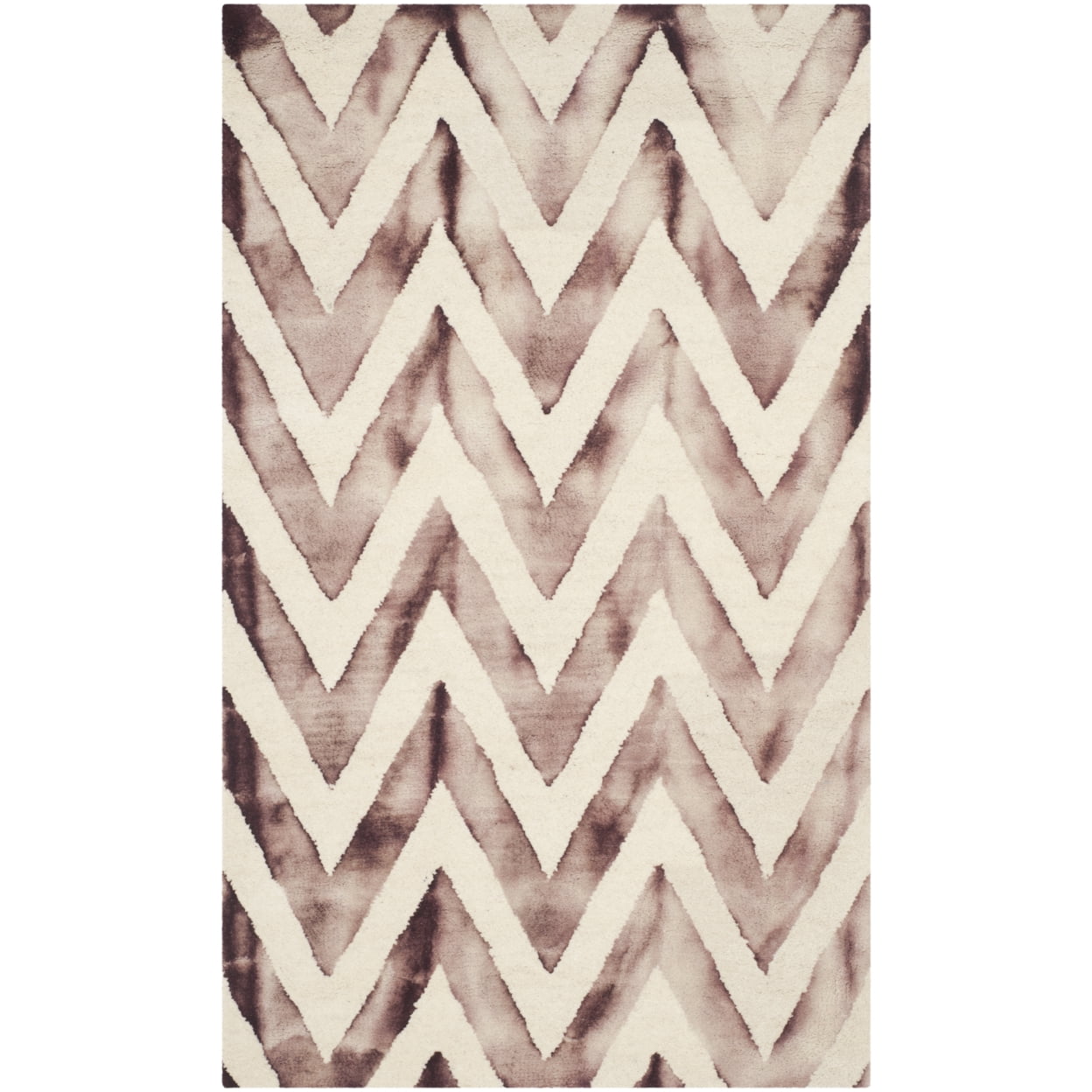 Hand-Tufted Ivory & Maroon Wool Rectangular Area Rug