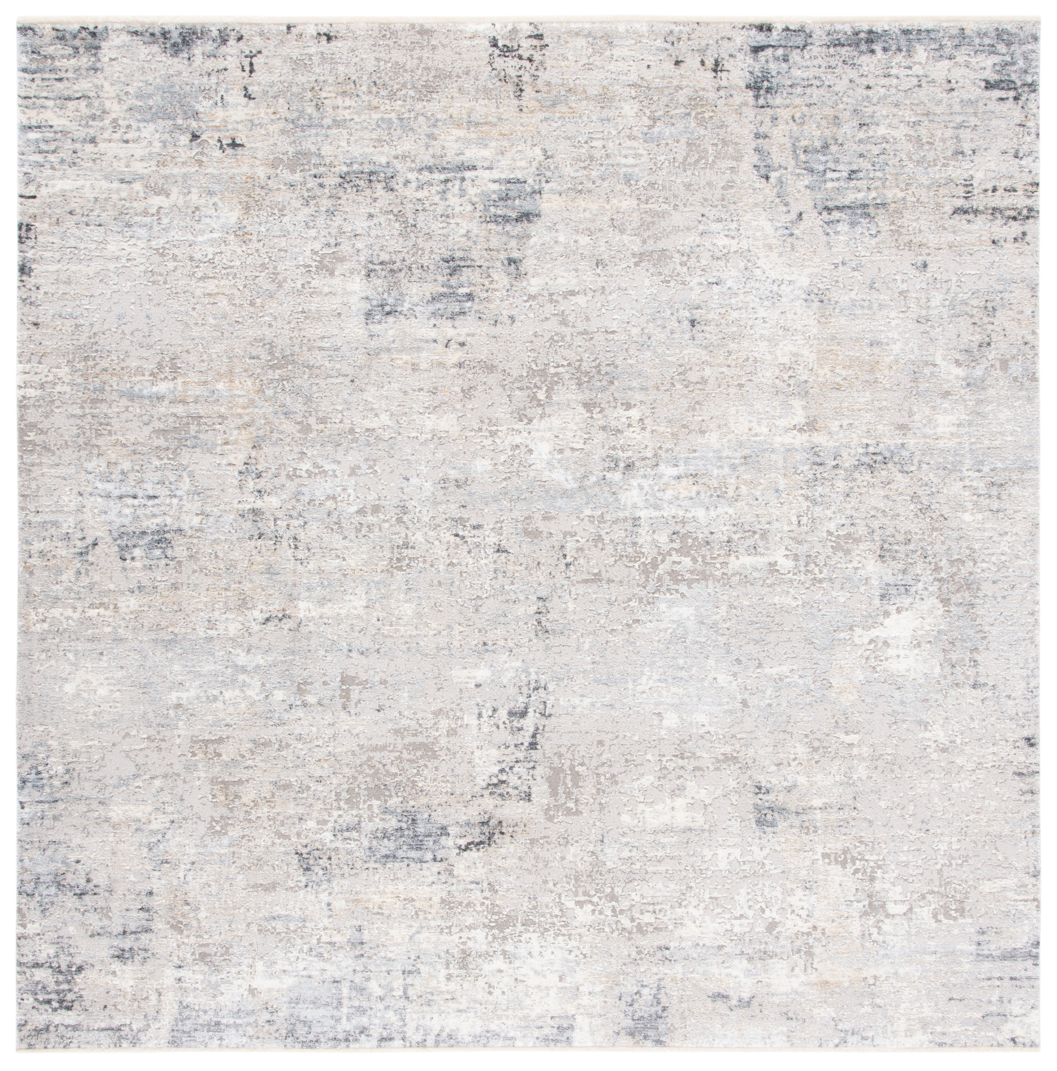 Elegance Reimagined 6'7" Square Gray Viscose Blend Area Rug