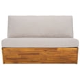 thumbnail image 1 of Safavieh Lynn Wood Outdoor Sofa, Natural/Light Gray, 1 of 11