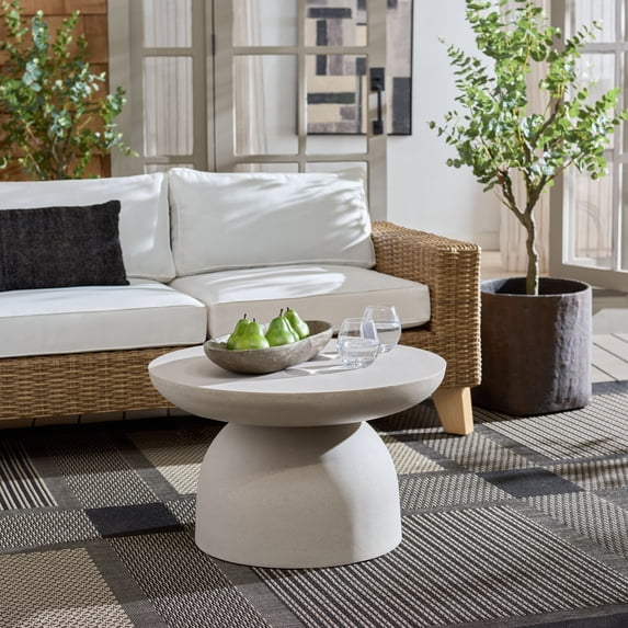 Safavieh Dylan Outdoor Modern Polyfiber Coffee Table, Beige