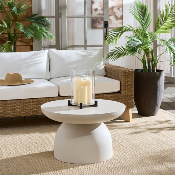Safavieh Dylan Outdoor Modern Polyfiber Coffee Table, White